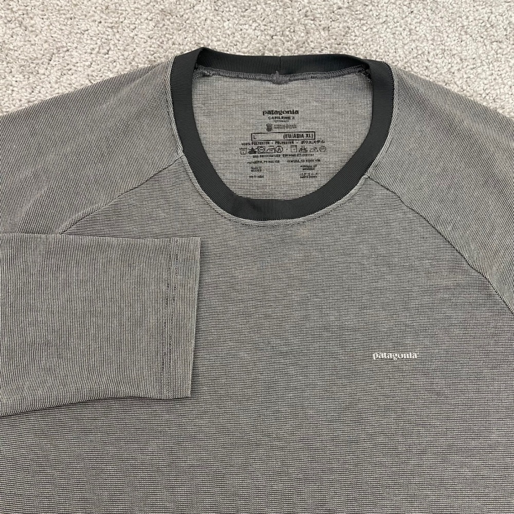 Patagonia Capilene Base Layer Mens Large Lightweight Raglan Long Sleeve Gray